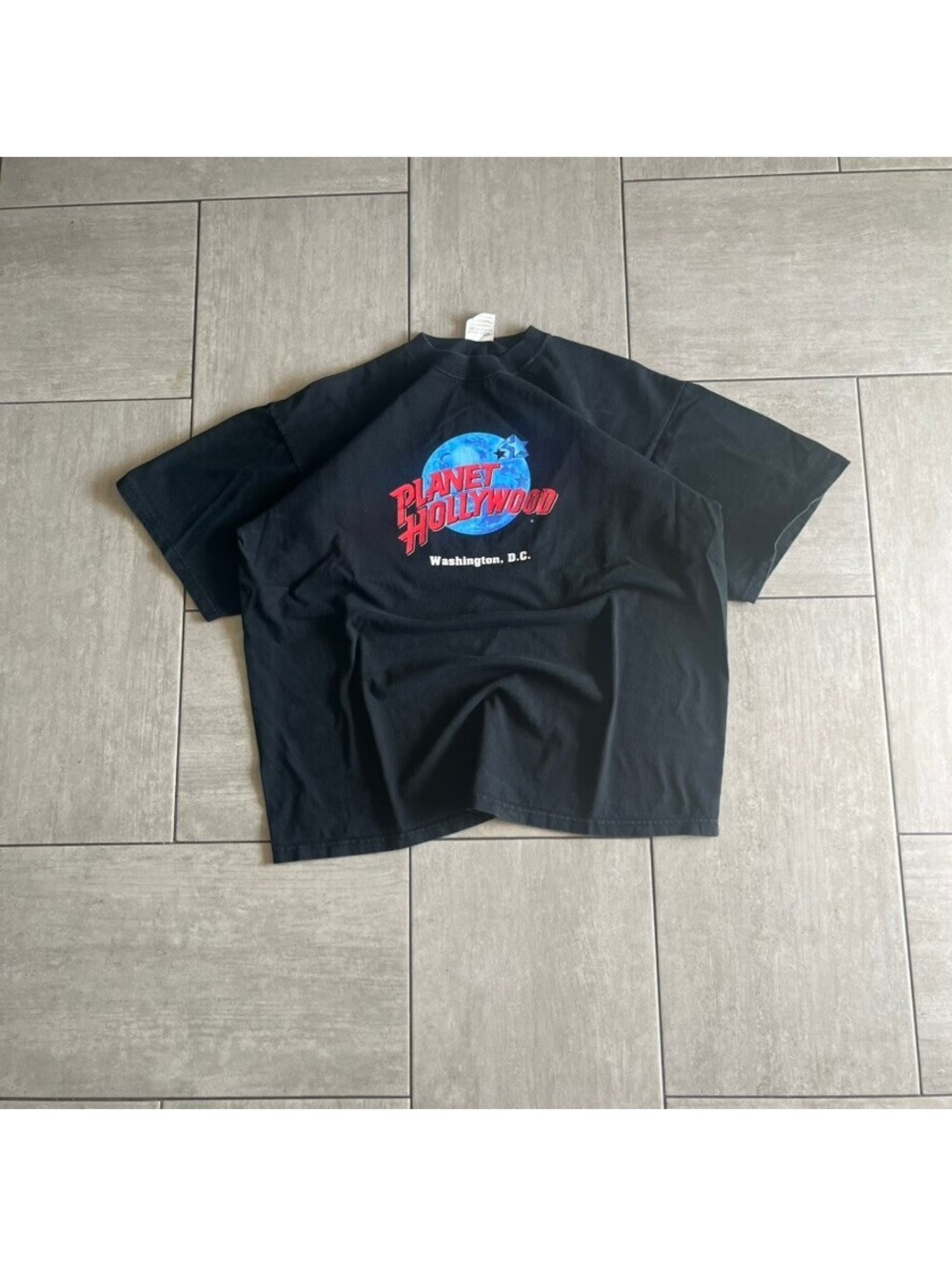 Vintage Planet Hollywood Washington D.C. Black Graphic T-Shirt XL